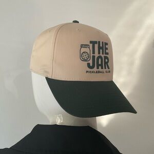 OTTO the jar pickleball club Two-Tone Green and Cream Cap pickle